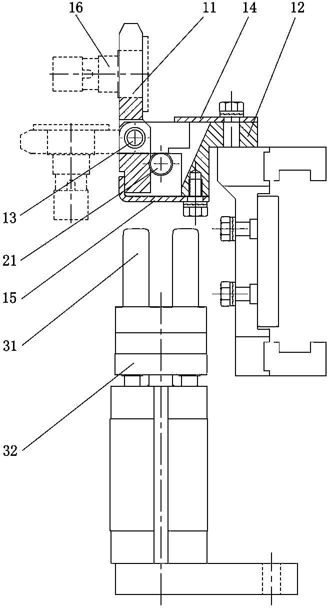 Overturning device for soft bag production line and soft bag production line