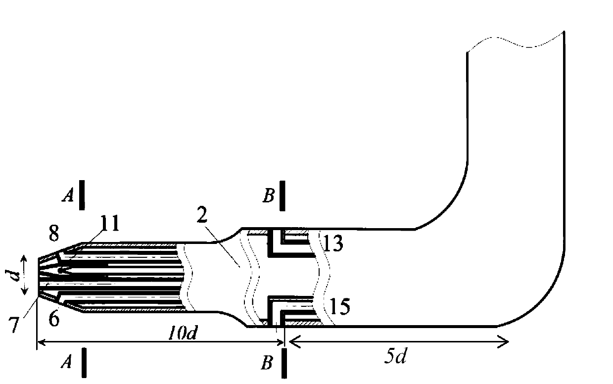 Composite five-hole pressure-temperature probe