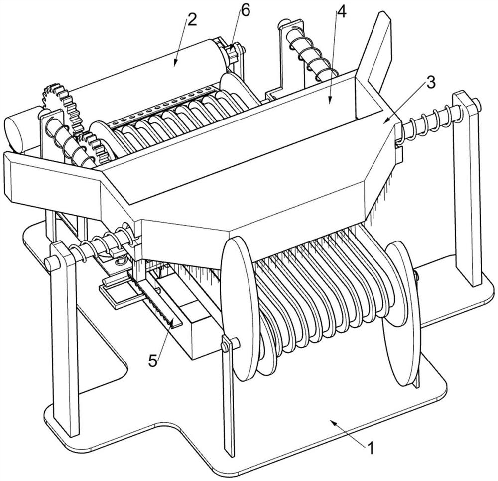 Bean-straightening-facilitated rotary-drum-cleanable green soybean extruder