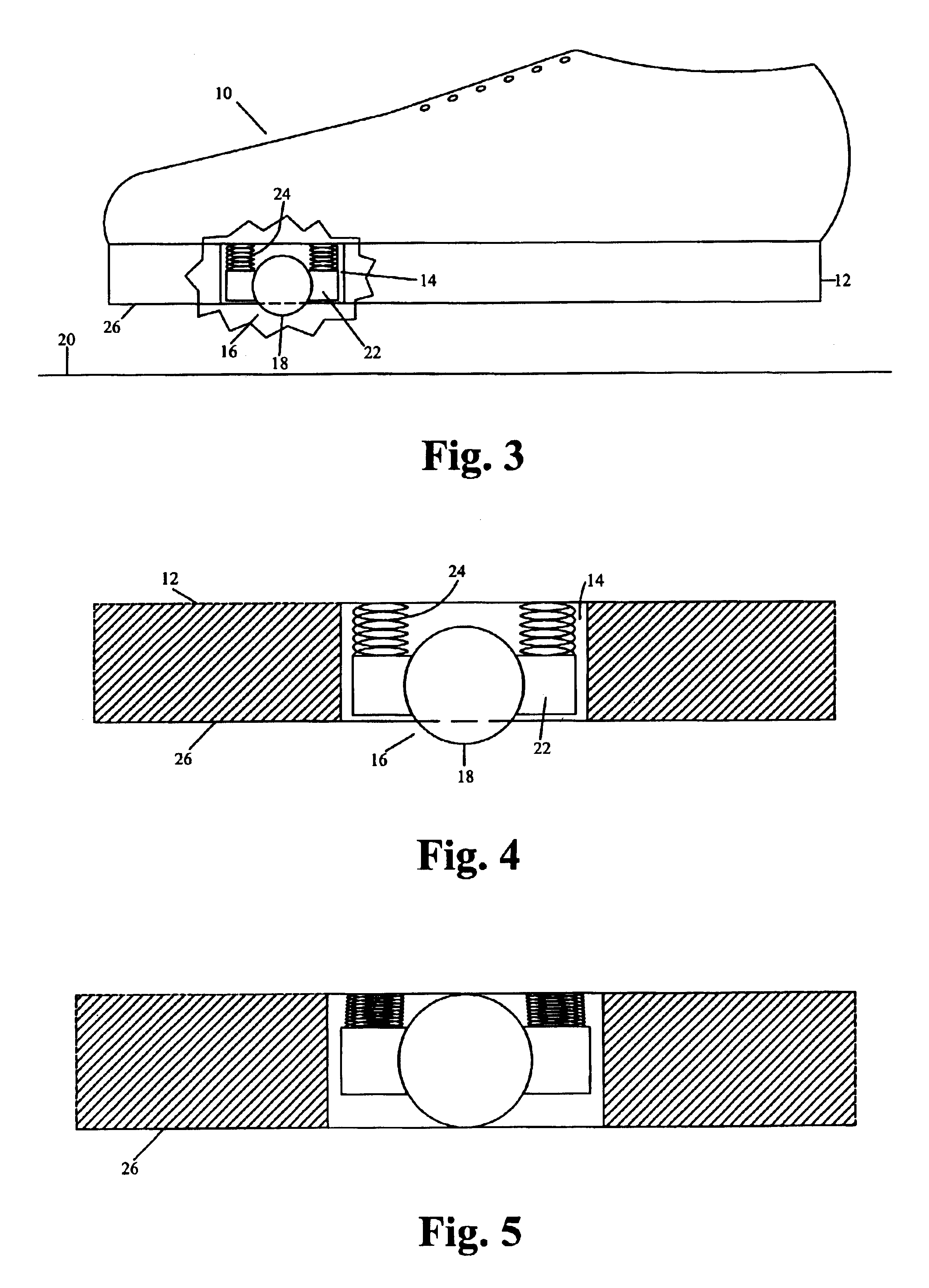 Retractable foot gear for disabled persons