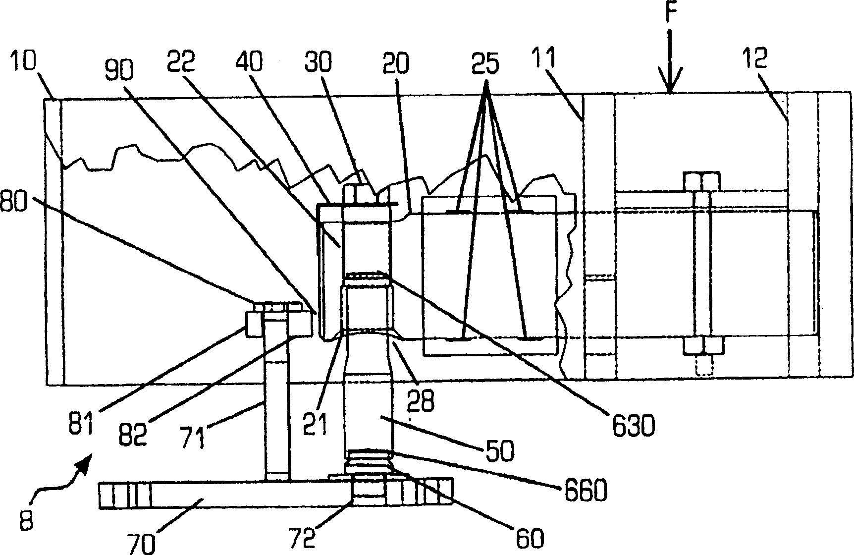 Support structure for a load-bearing device