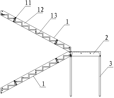 Concrete stairs with hoisting seats and connecting pieces