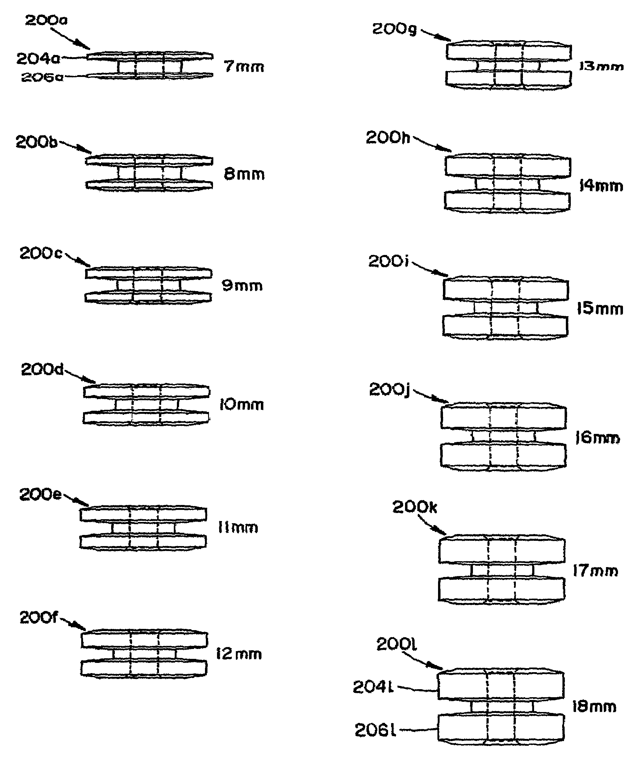 Trial intervertebral distraction spacers