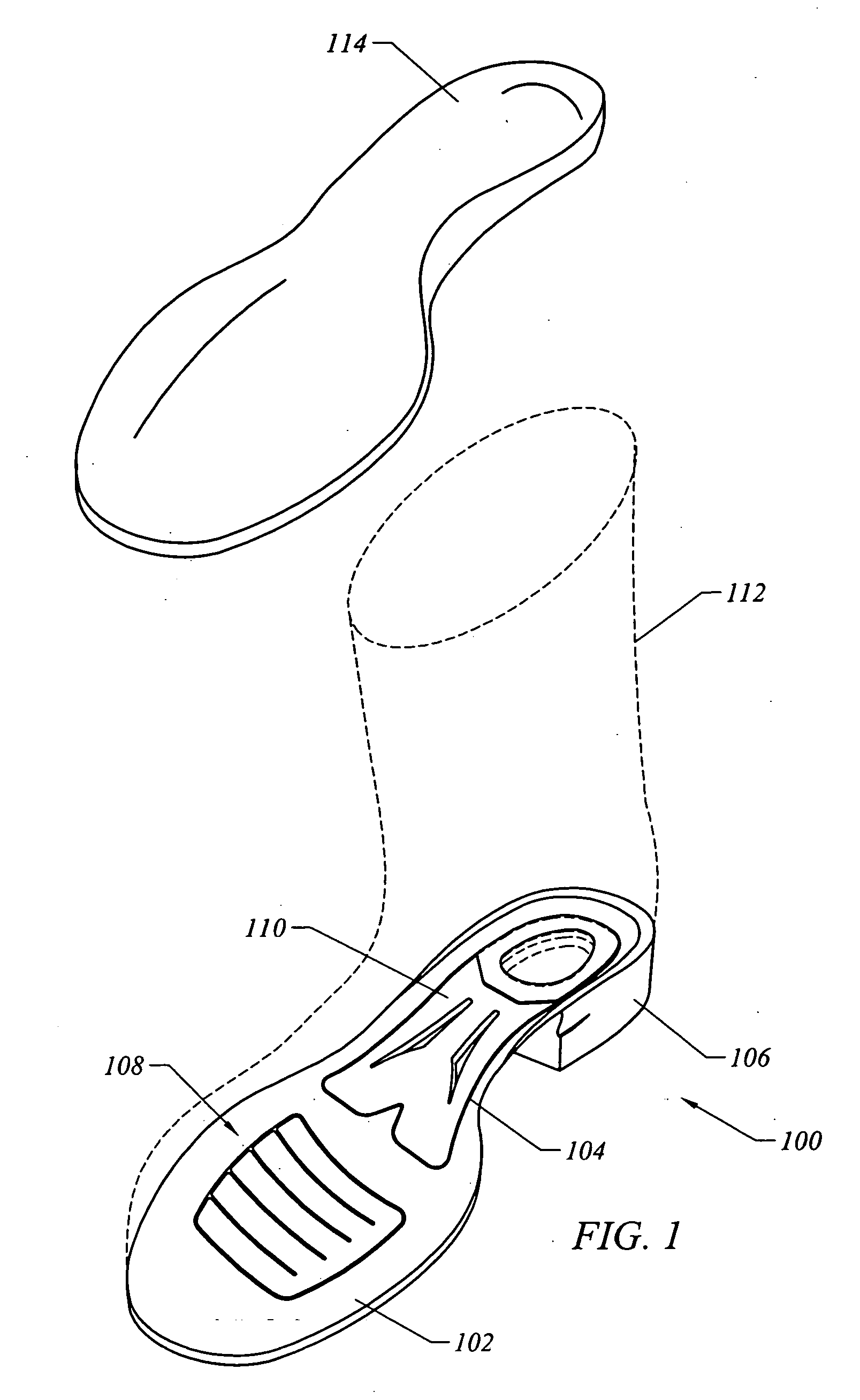 Footwear sole with forefoot stabilizer, ribbed shank, and layered heel cushioning