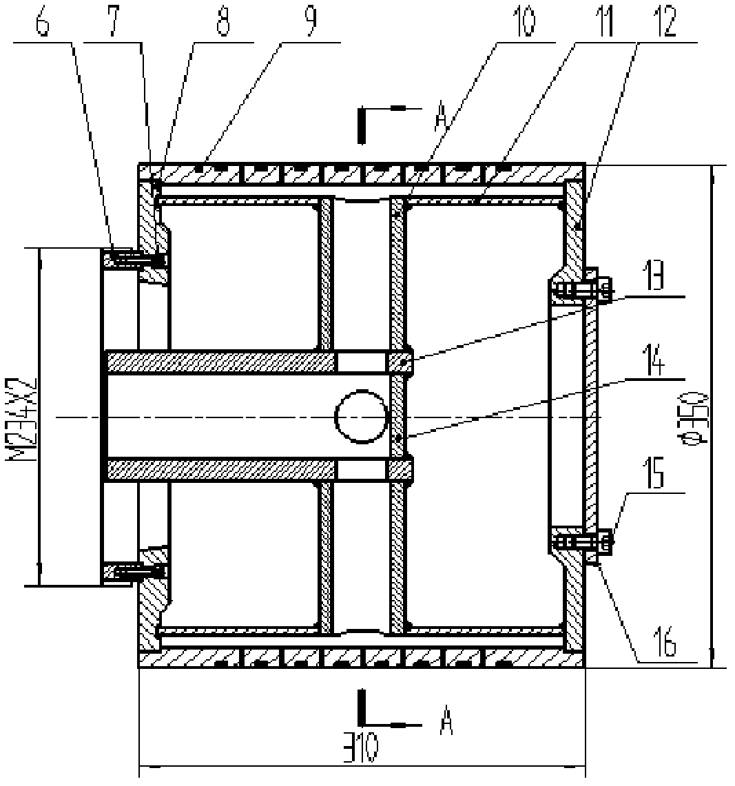 High-speed coiling roller device of amorphous thin strip