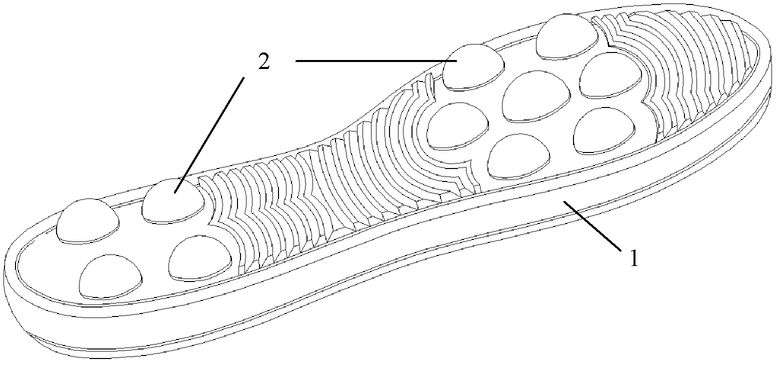 Damping sole and shoe comprising same