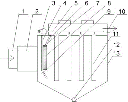 Bag filter for tamping coke oven