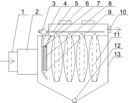 Bag filter for tamping coke oven