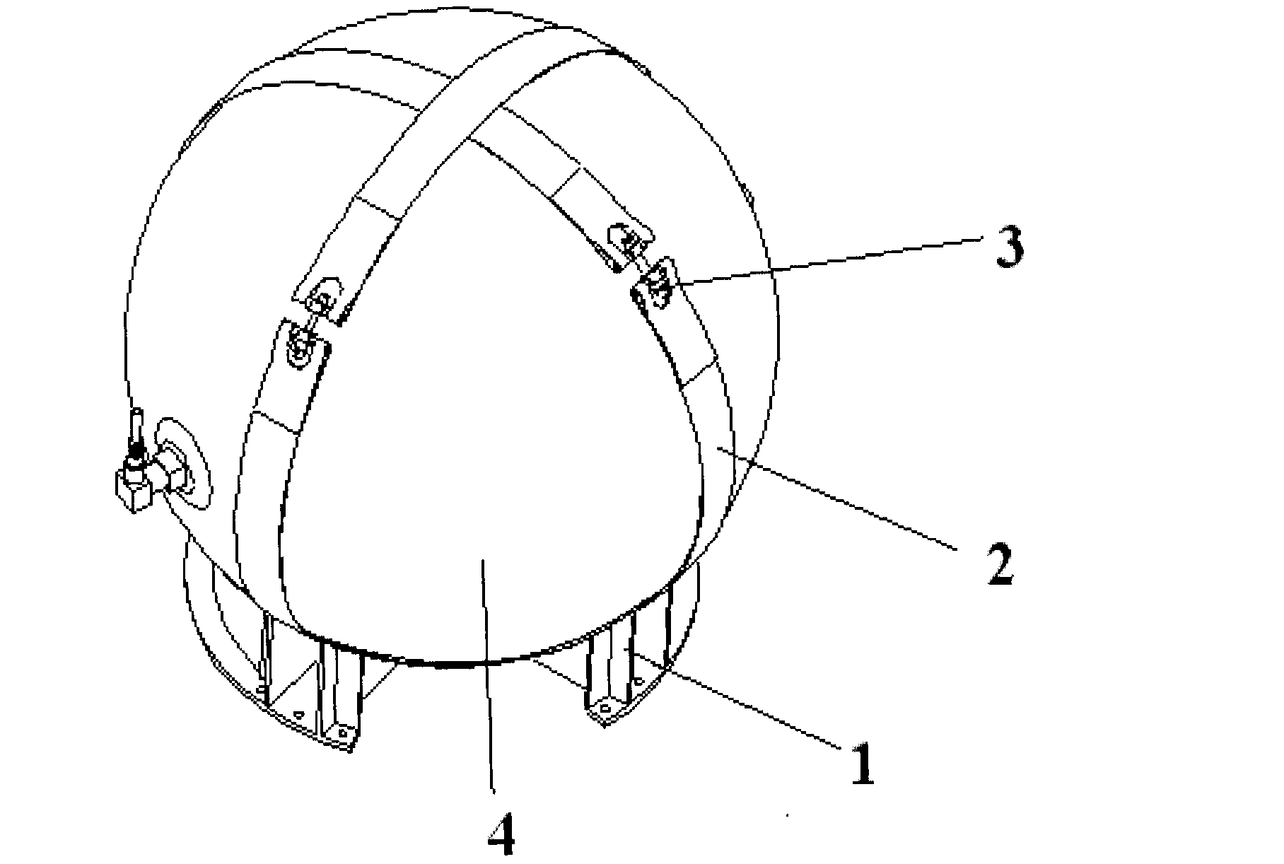 Fixing device of helium bottle of propulsion system of spacecraft