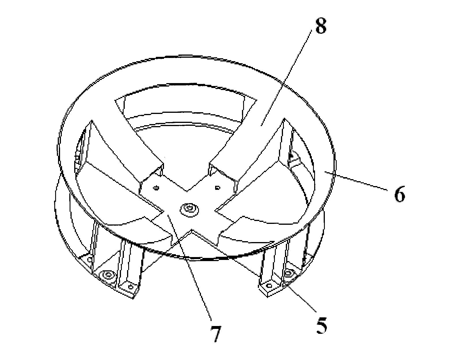 Fixing device of helium bottle of propulsion system of spacecraft