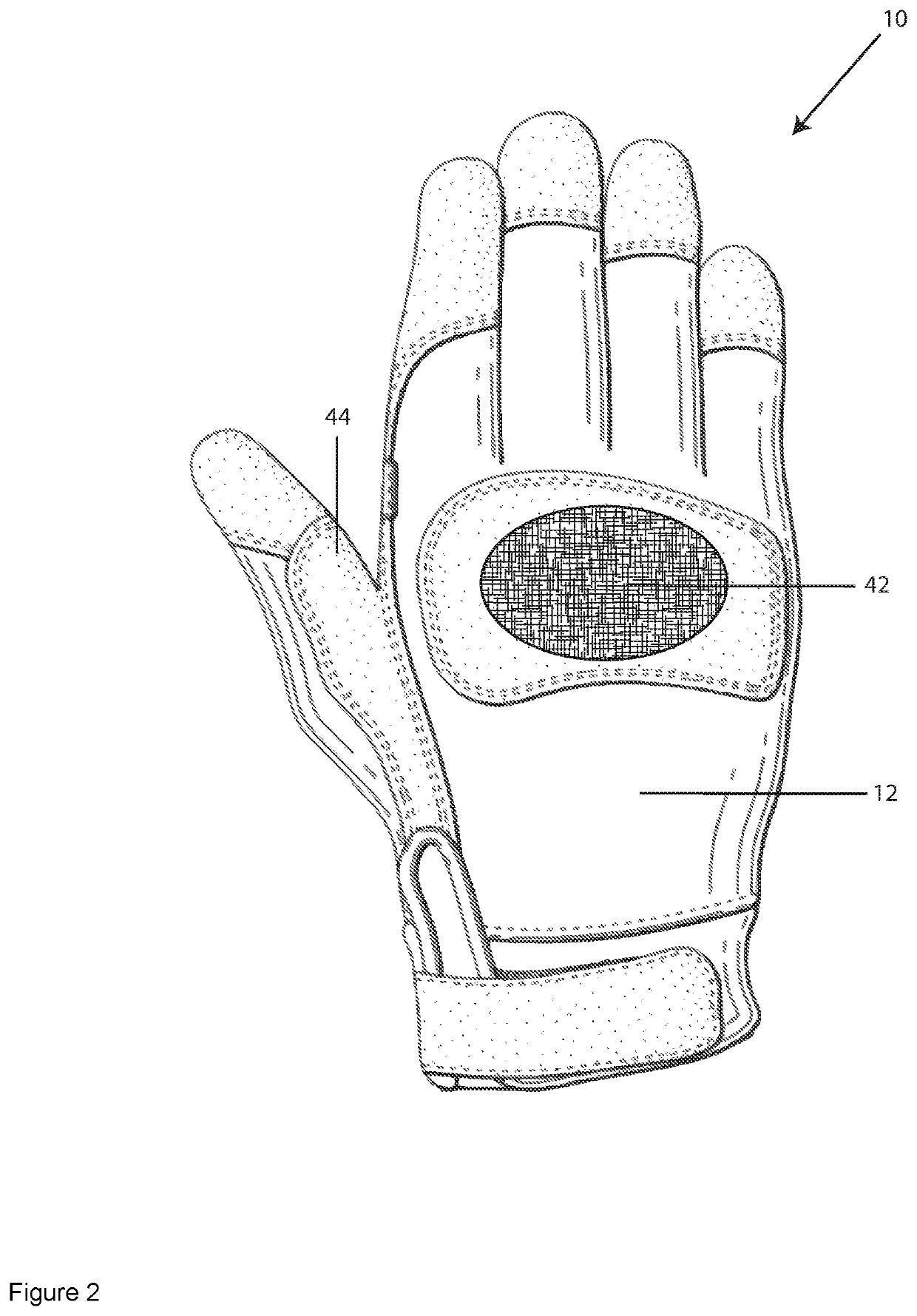 Sanding glove and associated sanding assembly