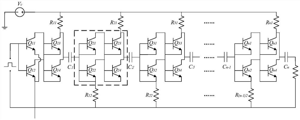 Avalanche triode series-parallel structure marx circuit high frequency and high voltage picosecond pulse generator and its application