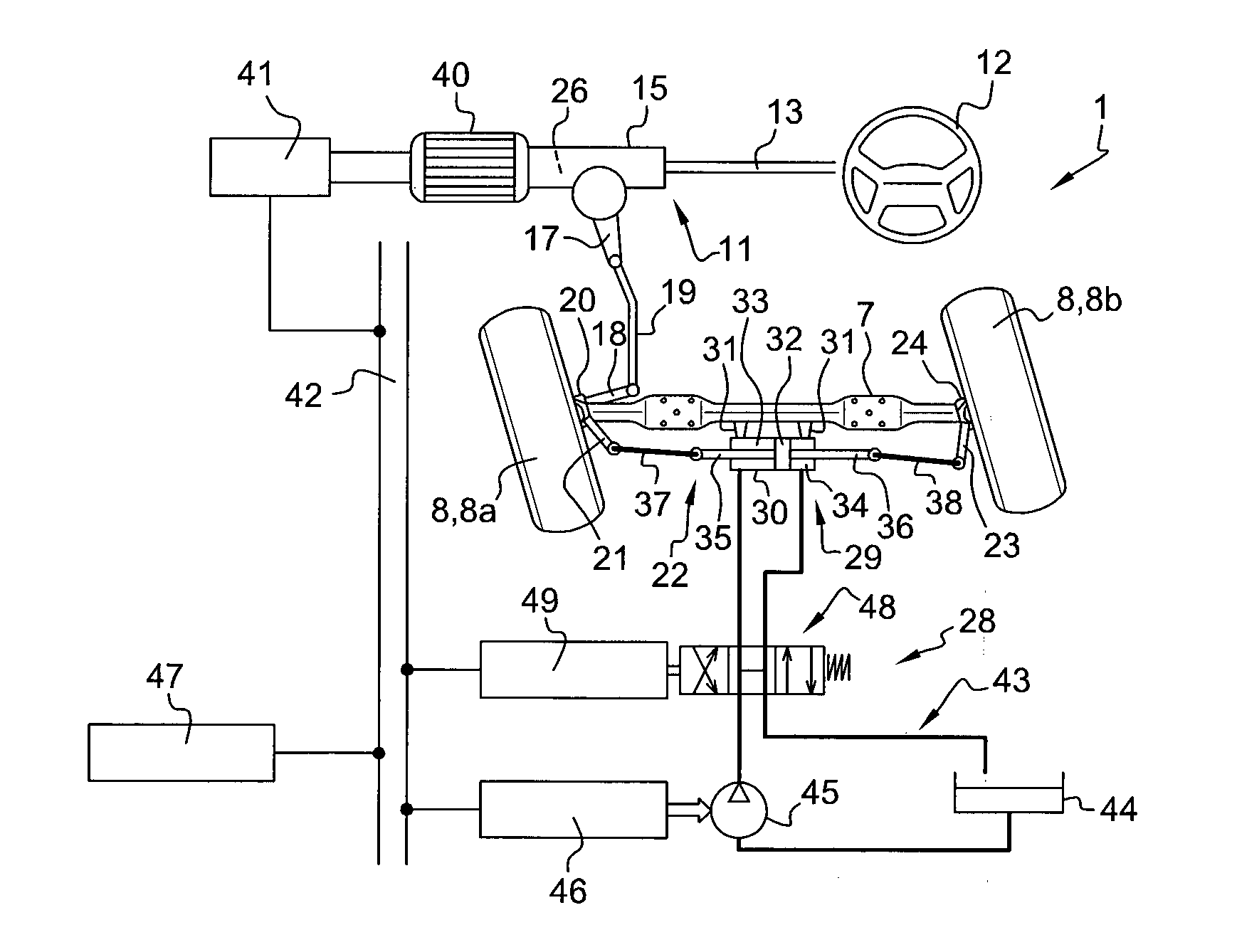 Power steering system for a vehicle