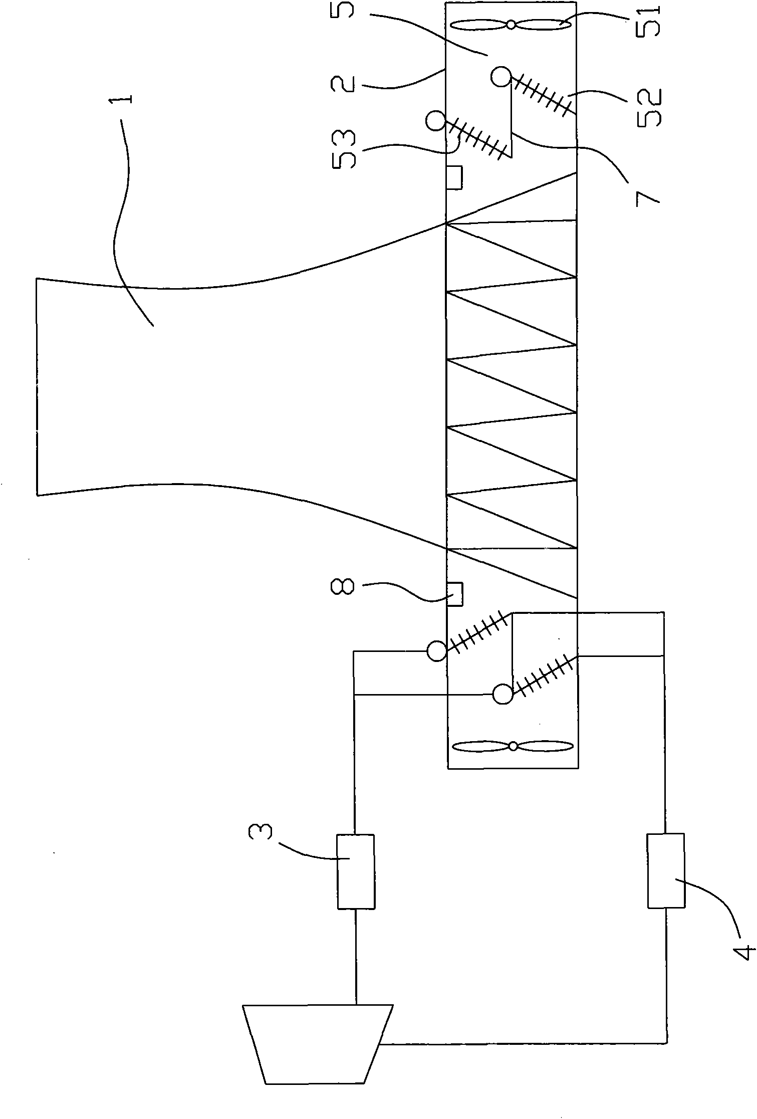 Thermal power plant combined ventilation direct air cooling system