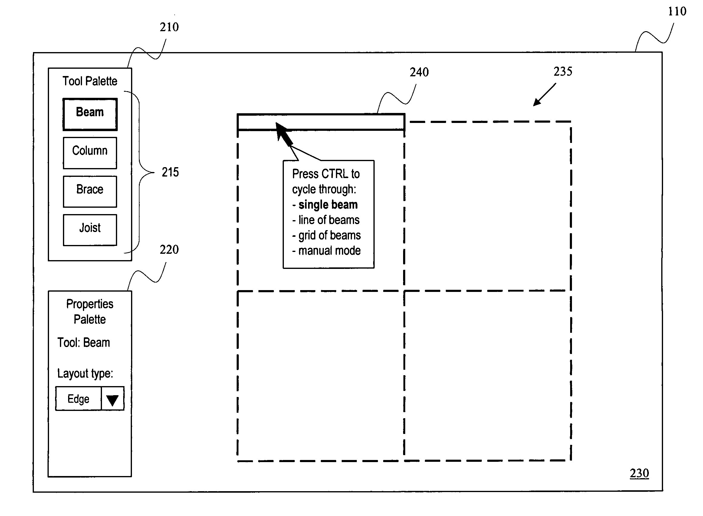 Method for generating regular elements in a computer-aided design drawing