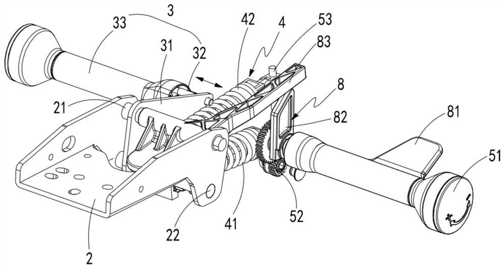 Multifunctional adjusting device of swivel chair chassis and using method thereof