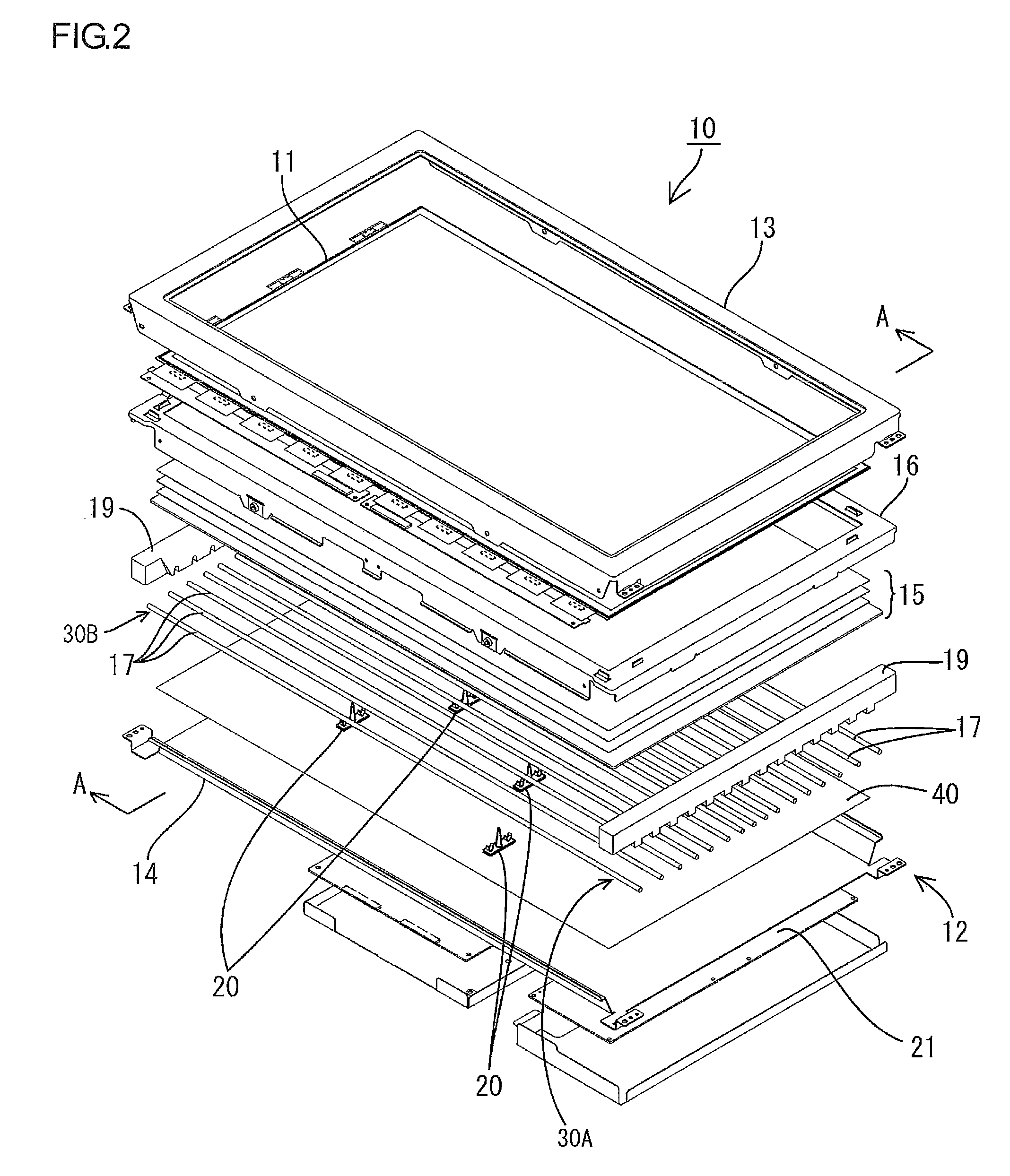 Lighting device, display device and television receiver