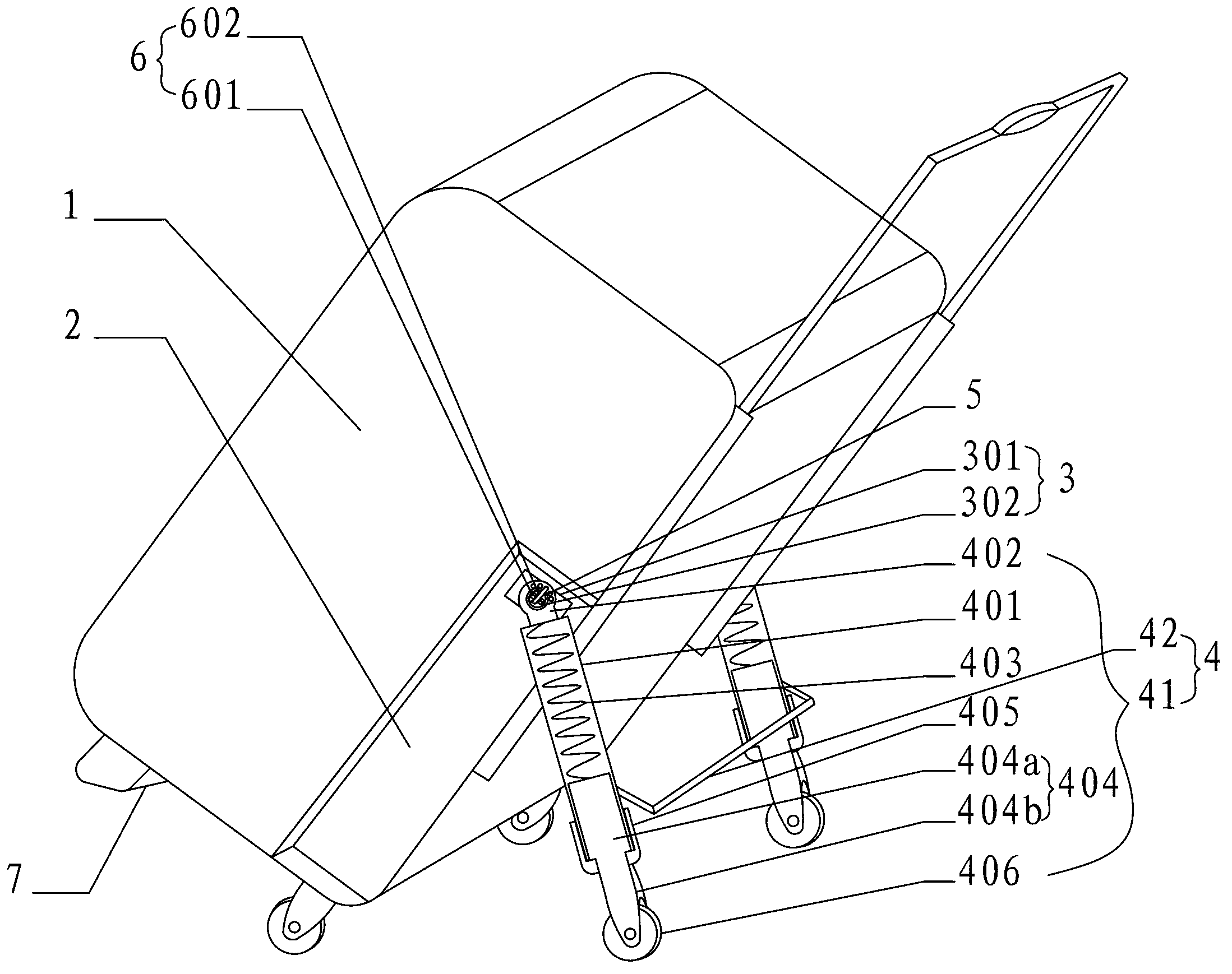 Four-wheel draw-bar box