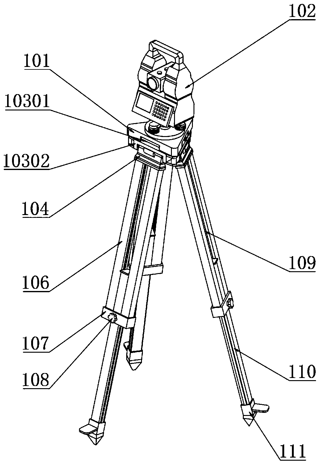 Engineering surveying instrument and lens pollution prevention machine tool for processing surveying instrument