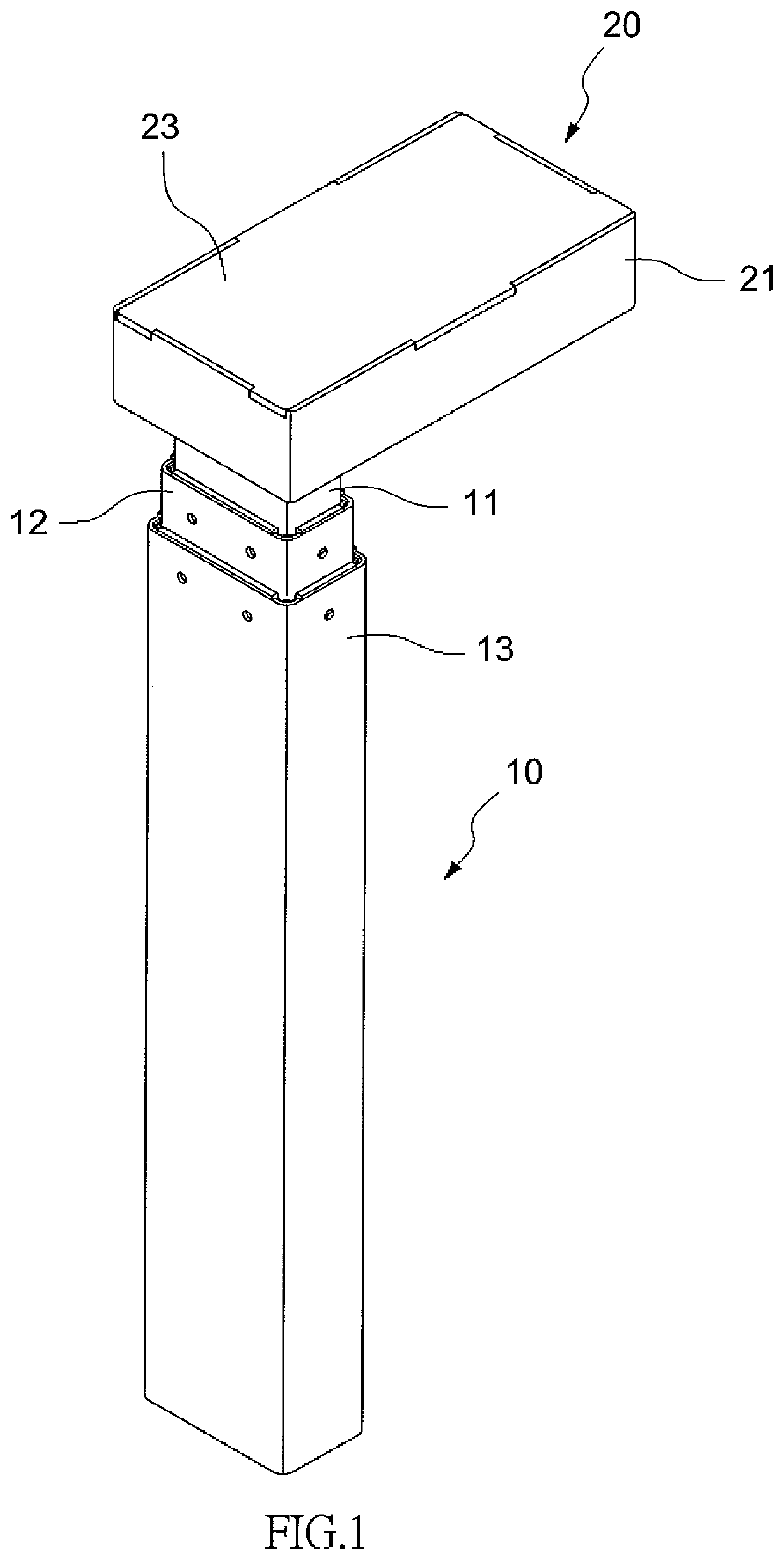 Telescopic post for a table