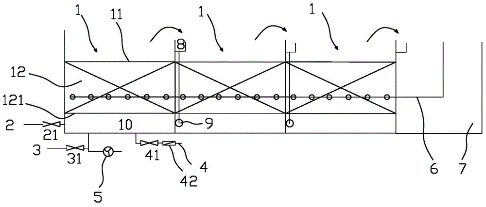 Upward flow type biological aerated filter