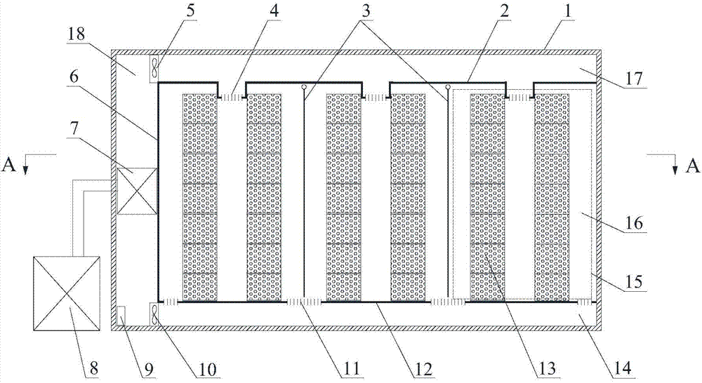 Energy-saving differential pressure type fruit and vegetable precooling warehouse