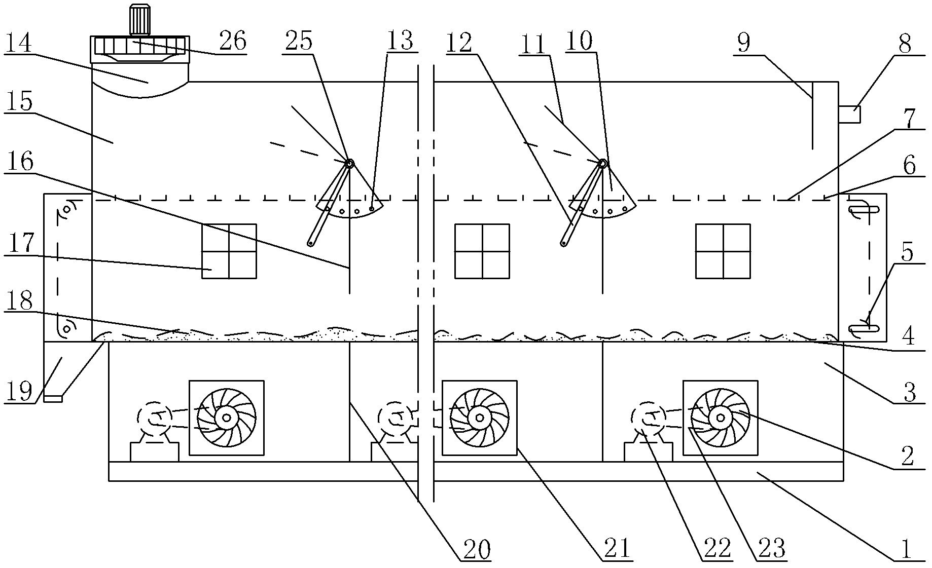 Vibrationless fluidized bed drying machine