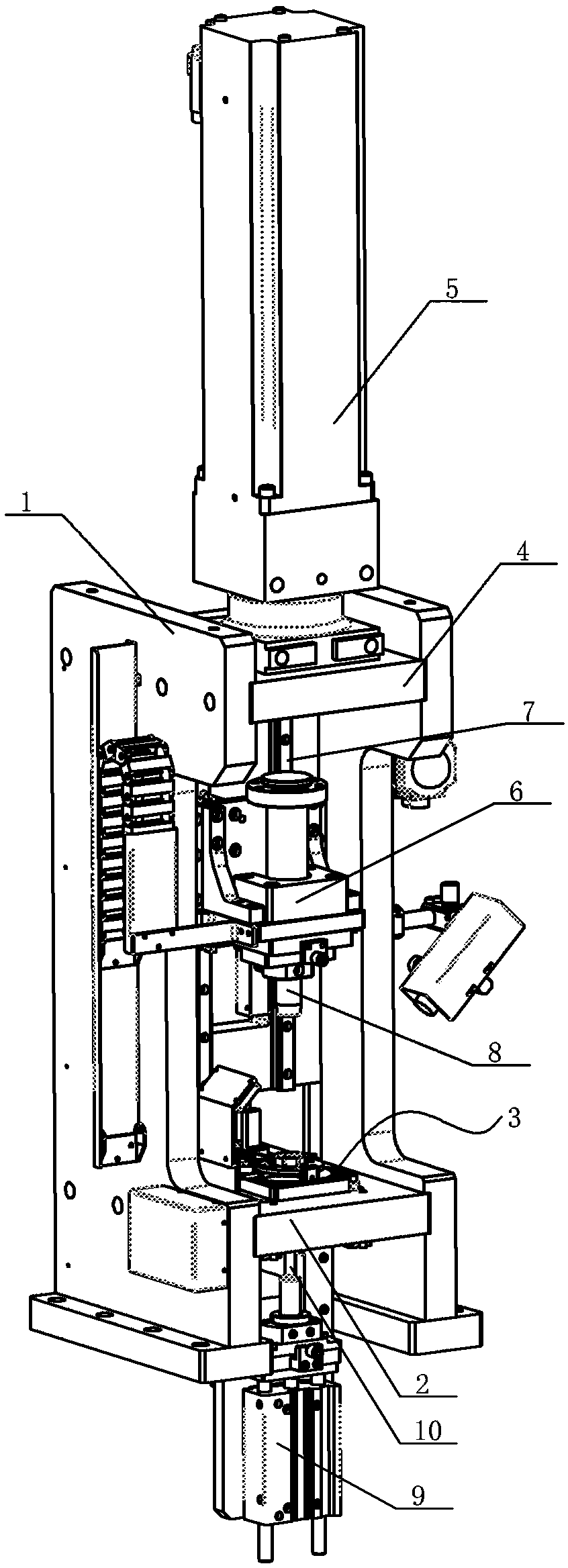 Servo press-fitting floating self-locking supporting mechanism