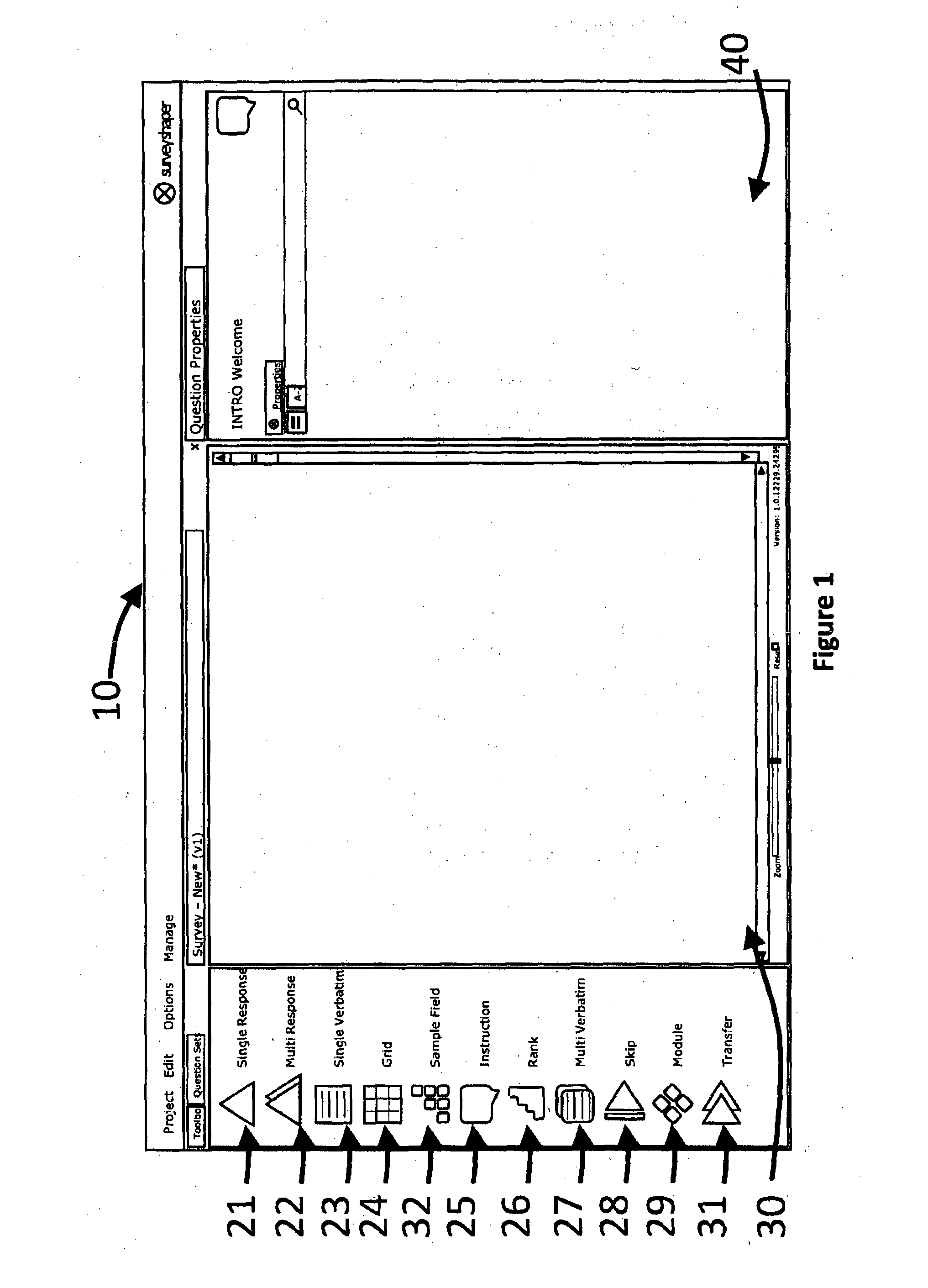 System and method of constructing on-line surveys