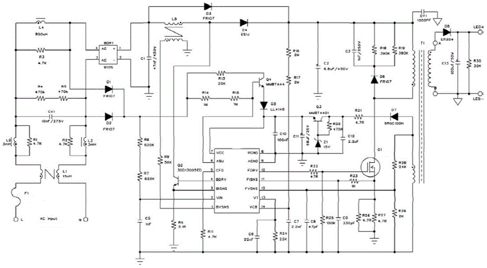 LED single-segment constant-current light-modulation drive circuit and method