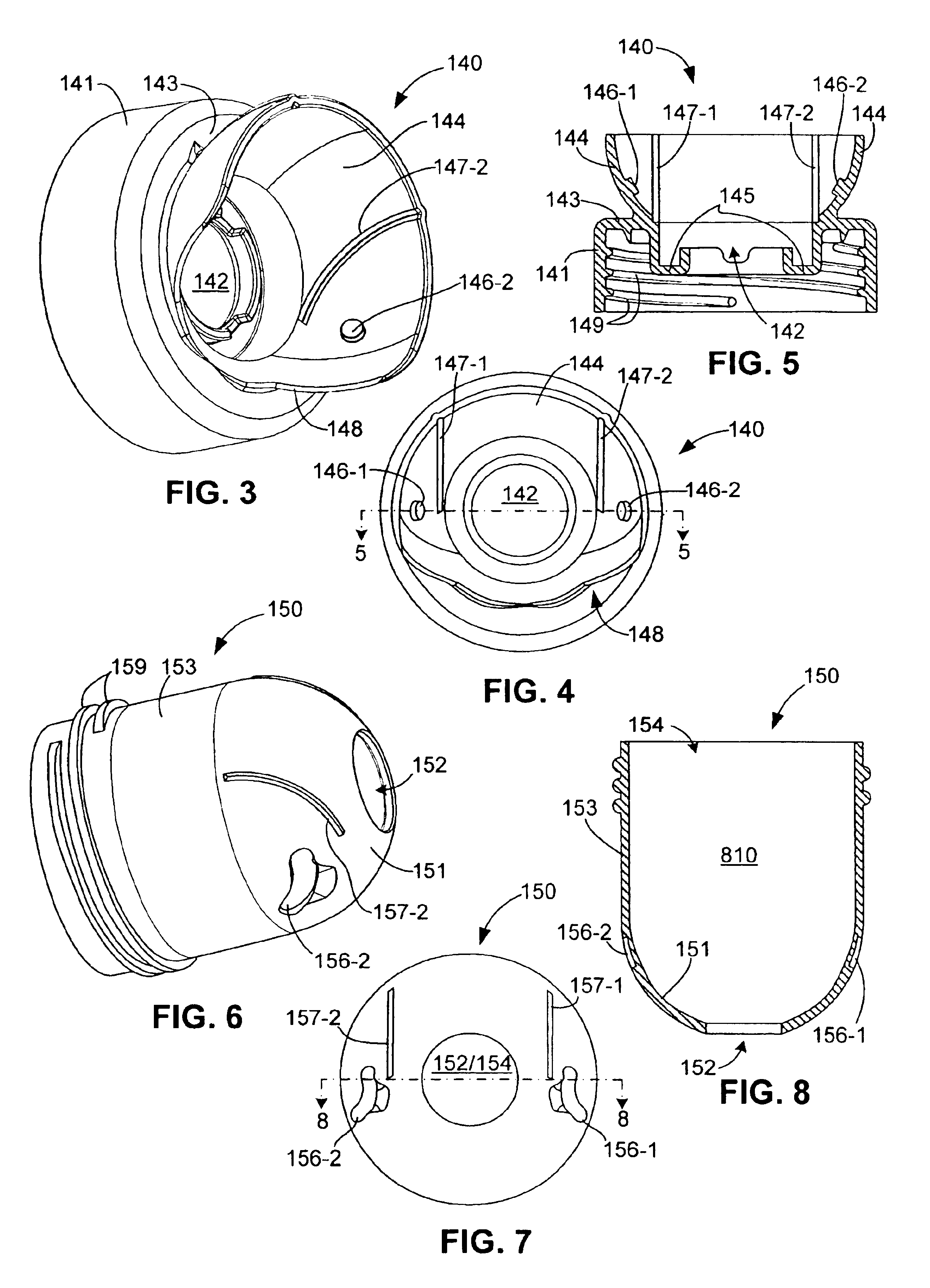 Multi-chambered container and two-piece adapter