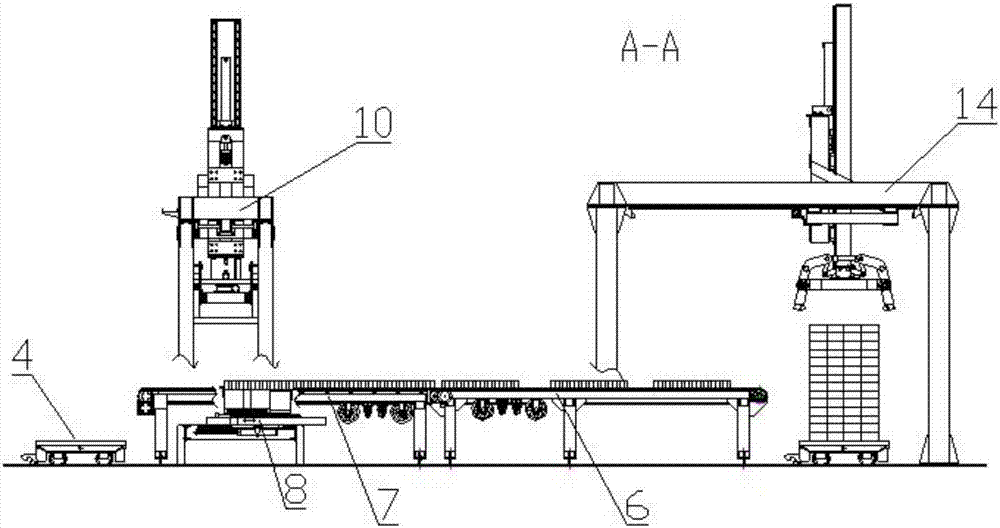 Automatic packaging method and device for standard bricks