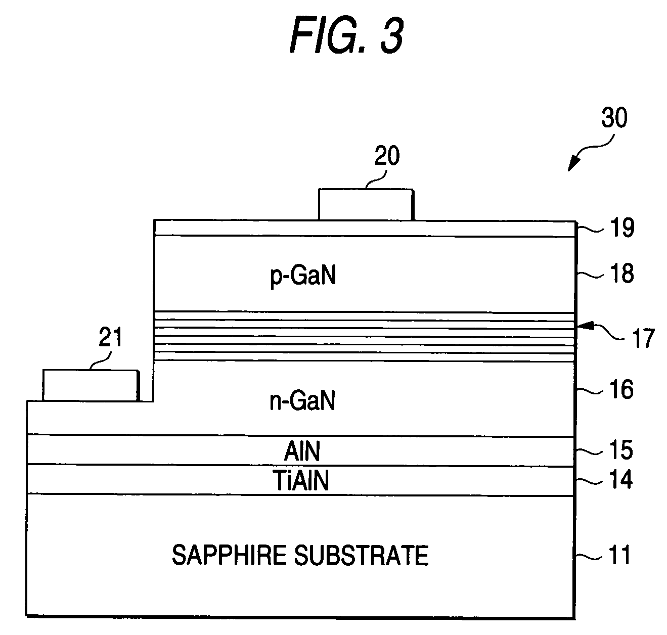 Compound semiconductor element based on Group III element nitride