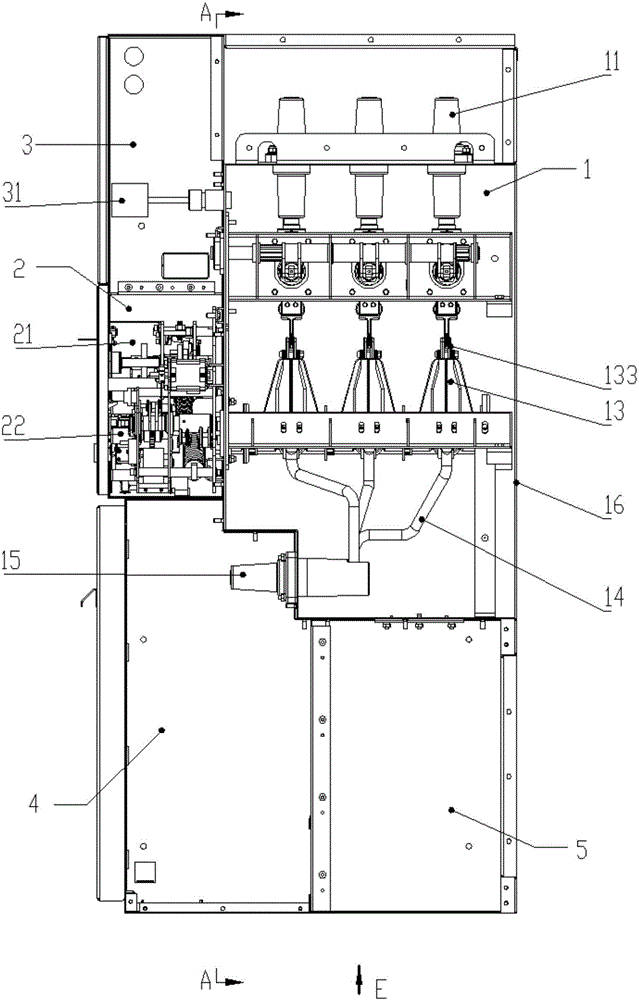 Cabin static contact-free non-SF6 gas insulated isolating switchgear