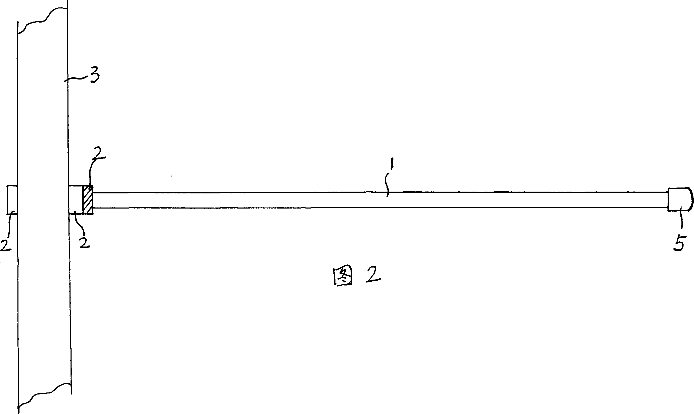 Clothes airing device capable of fastening on vertical rods of different diameters