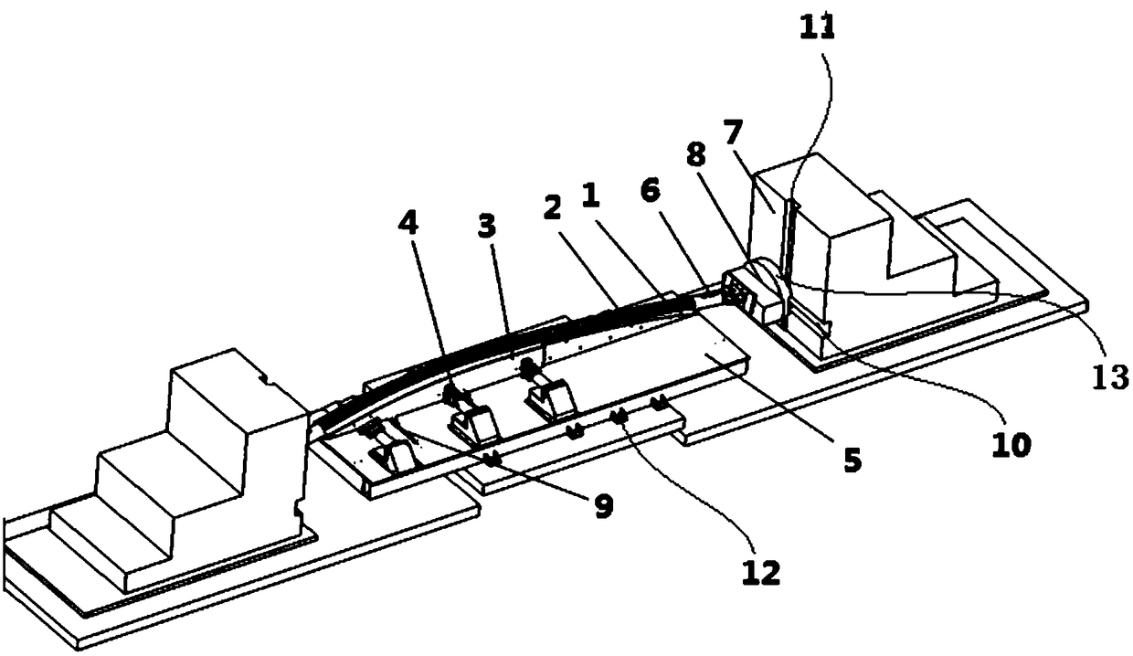 Molding tool of aluminum profile three-dimensional bent beam and process