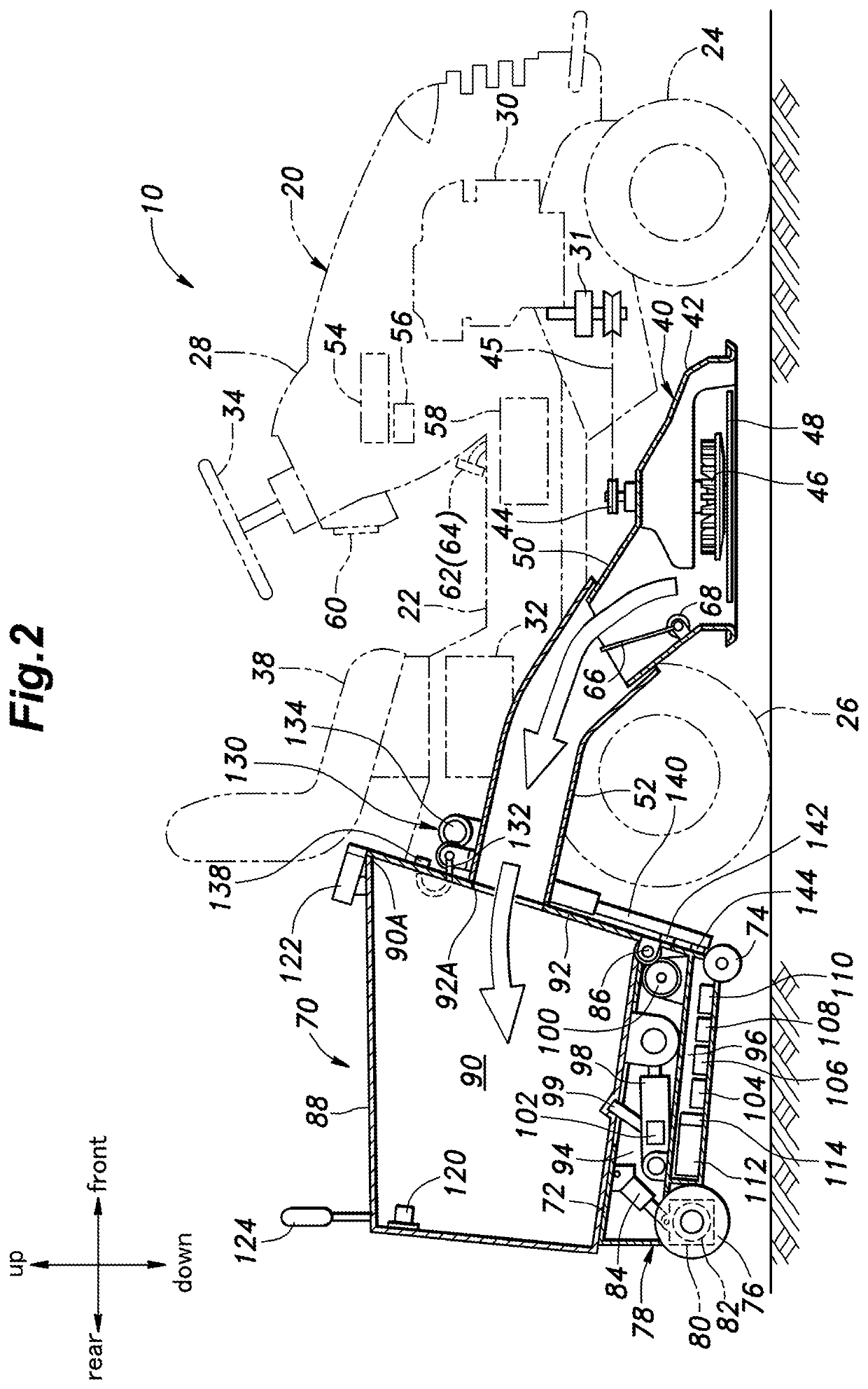 Work equipment with container lifting device