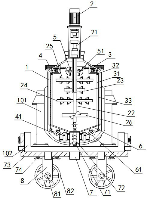 Soil remediation kettle capable of automatically moving and automatically discharging remediation liquid during mixing