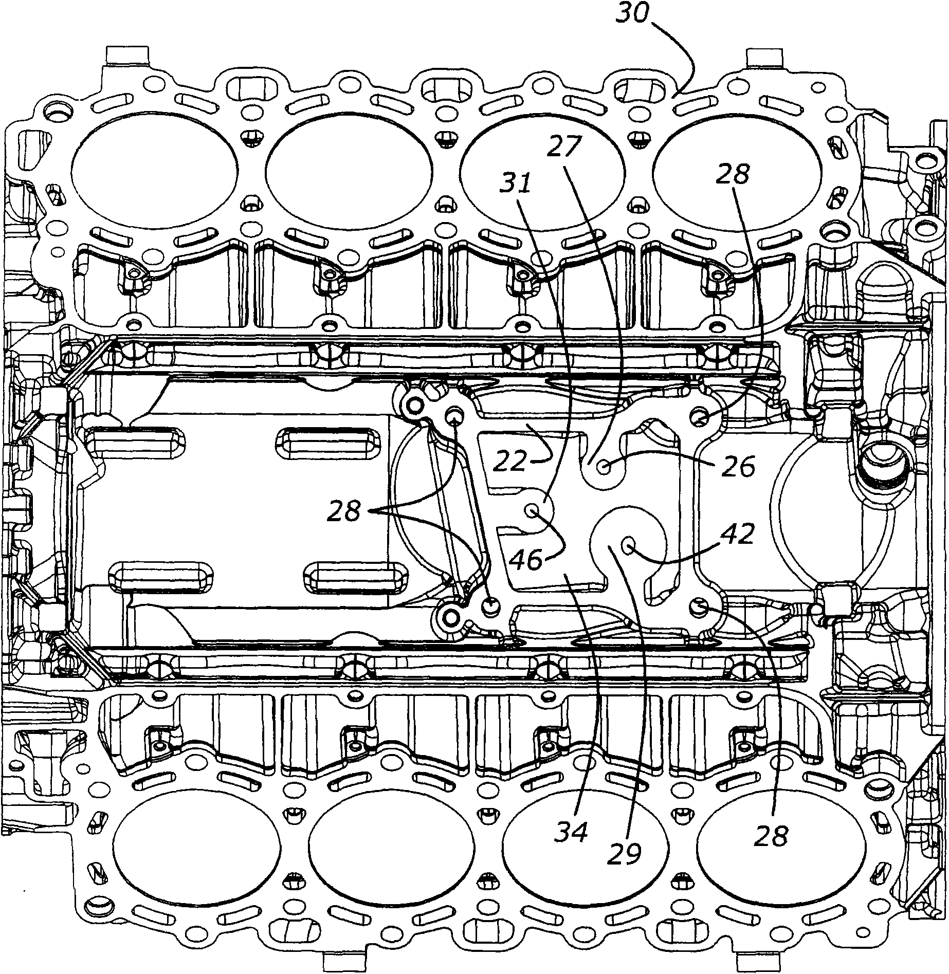 Turbocharger system with internally isolated turbocharger oil drainback passage