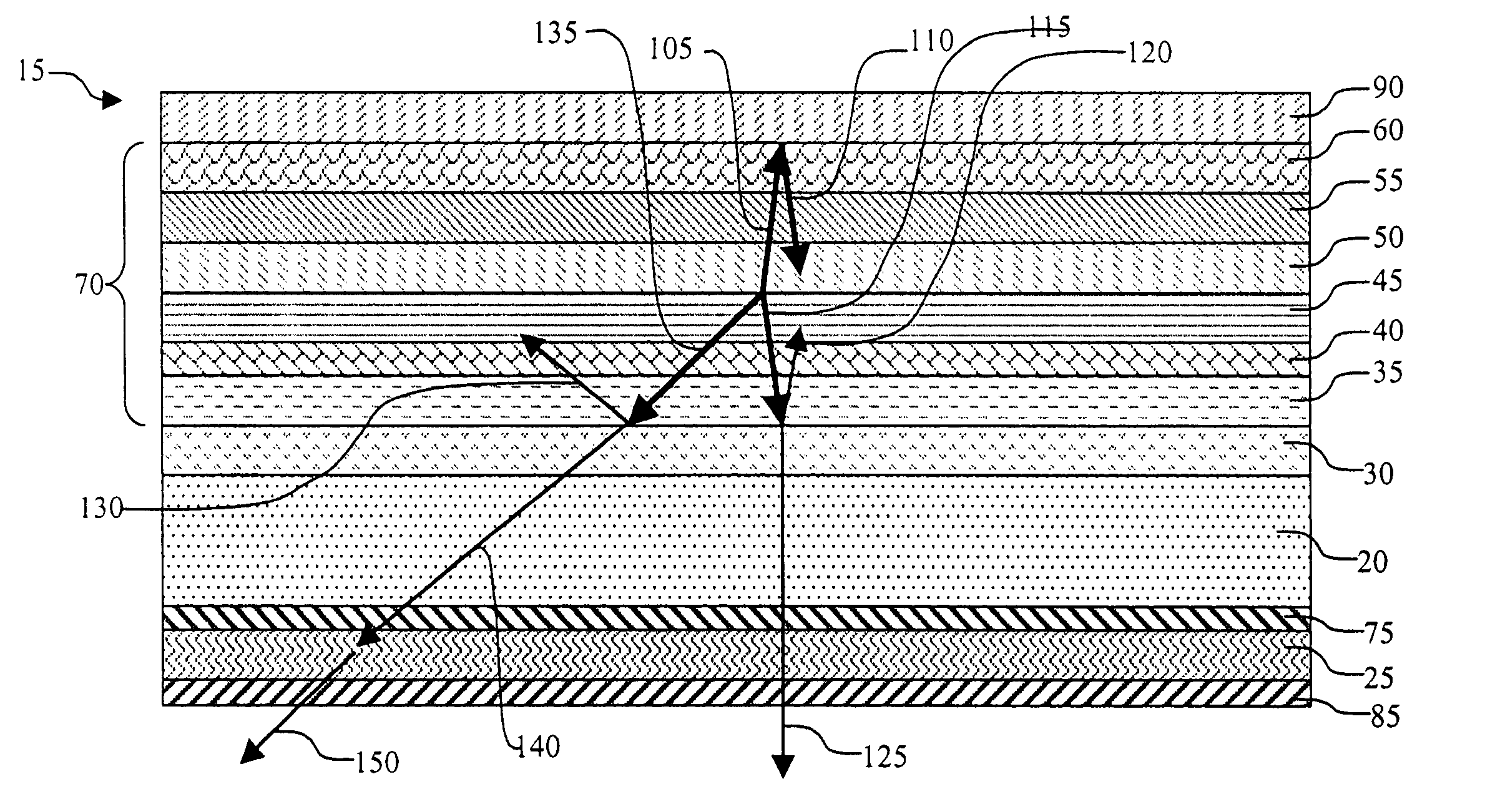 OLED with color change media