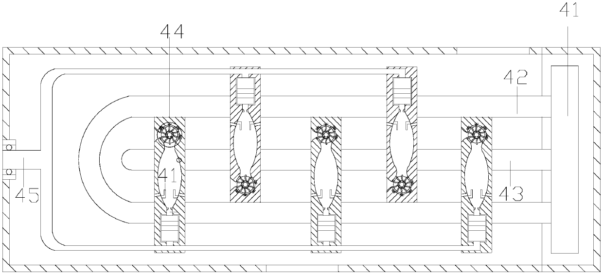 Uniform heating and mixing device for magnetic centrifugal bubble-removal road construction material