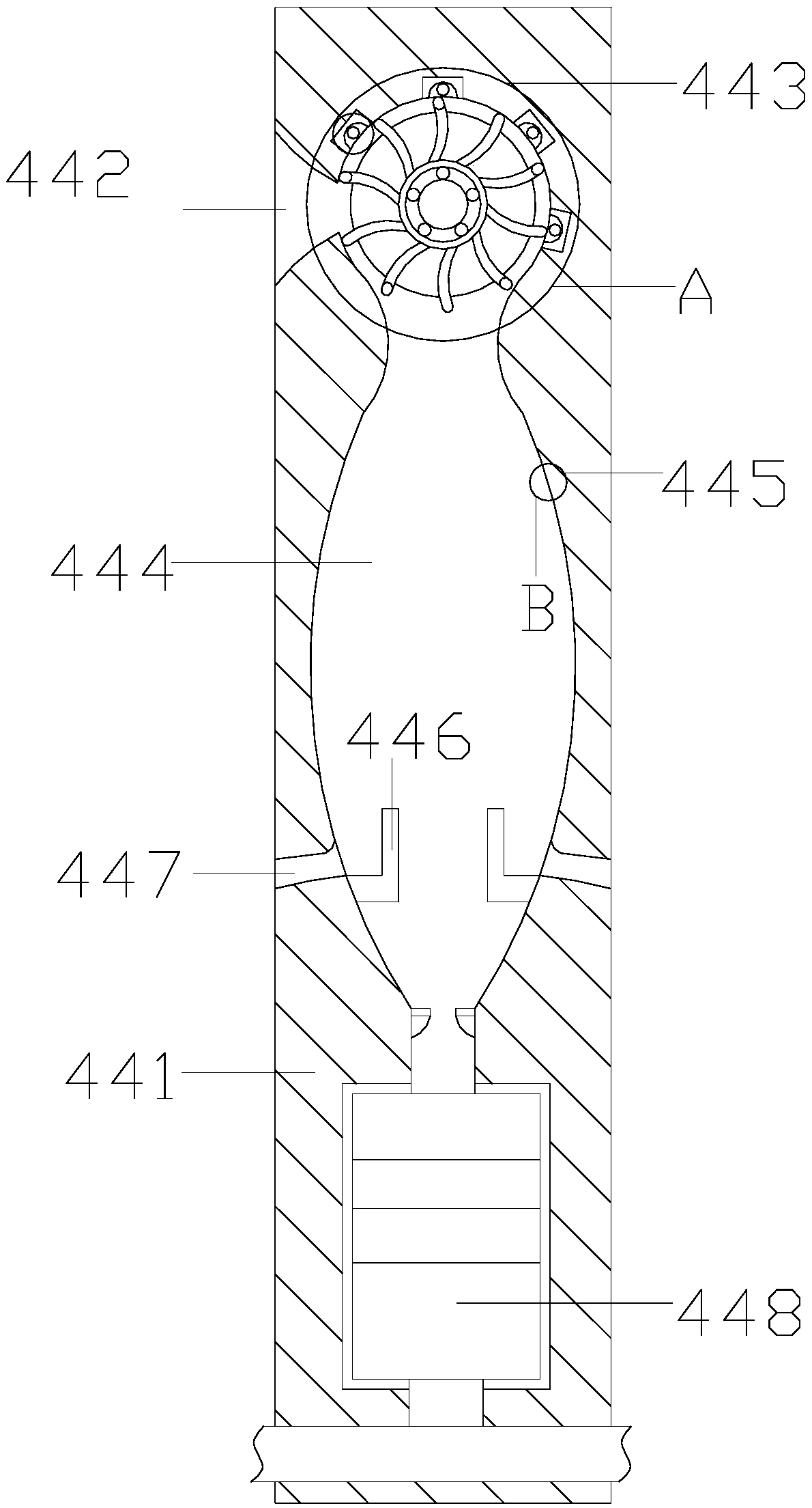 Uniform heating and mixing device for magnetic centrifugal bubble-removal road construction material