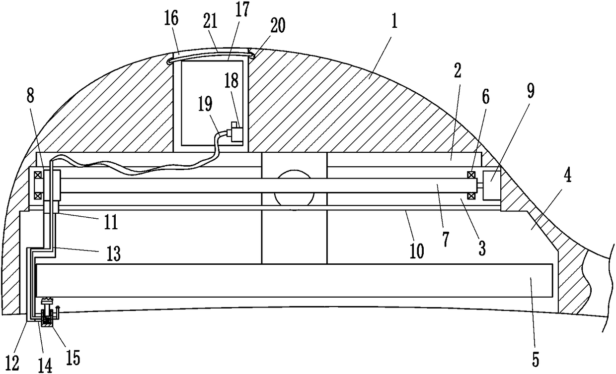 Embedded automobile rearview mirror cleaning device