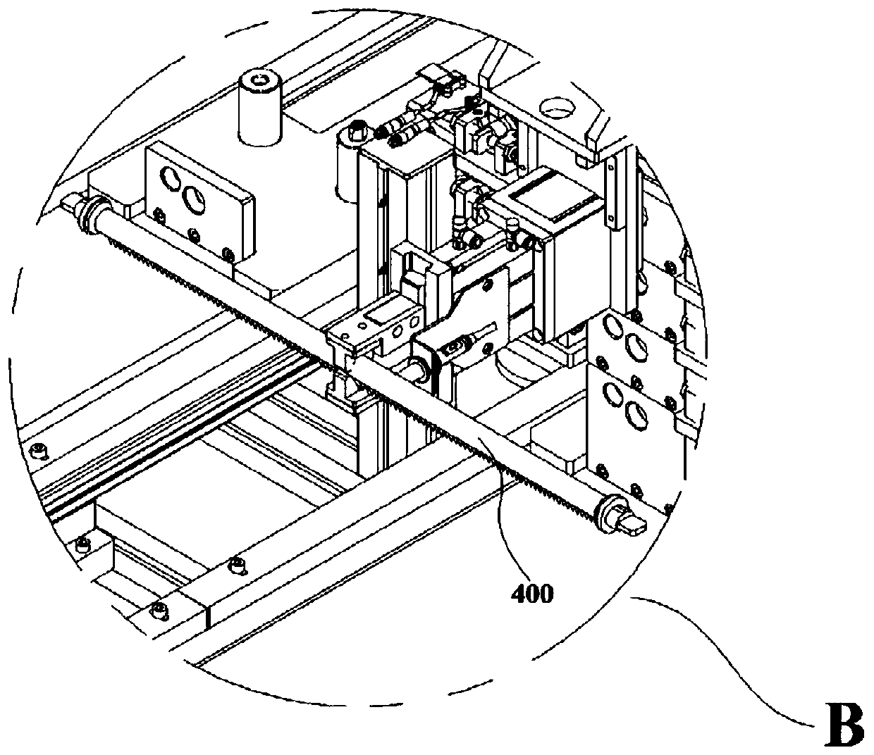 Flower basket pressing rod automatic mounting system