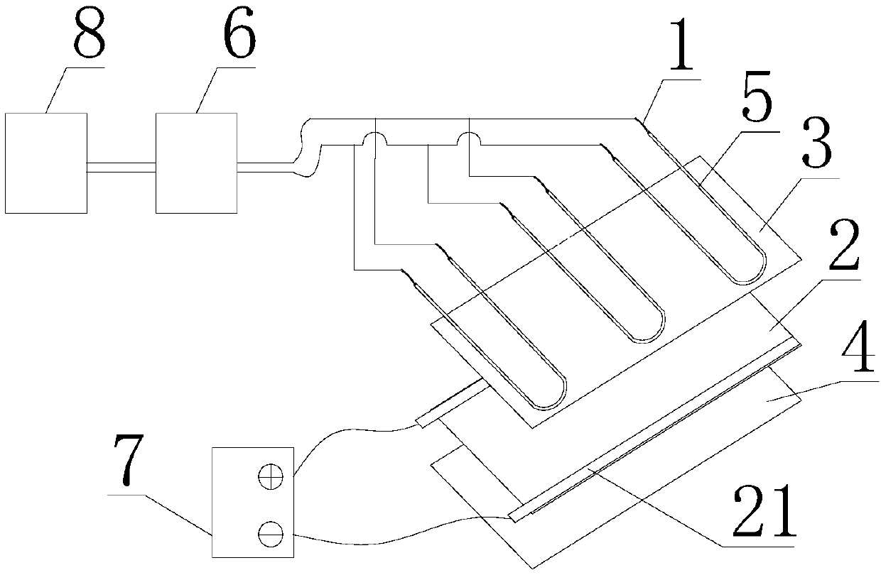 Icing monitoring and ice melting integrated system based on optical fiber grating and graphene thin film