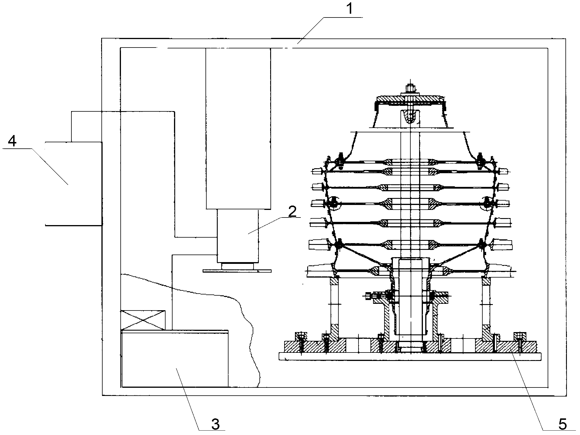 Engine rotor blisk blade-tip curved surface processing device and method