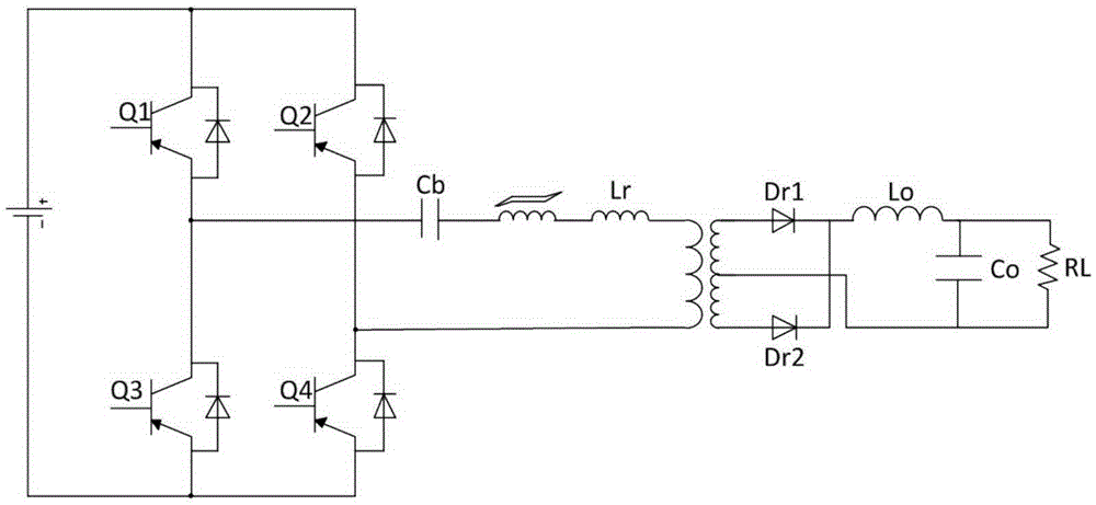 Phase-shifting control full-bridge zero-current converter and direct-current switching power source