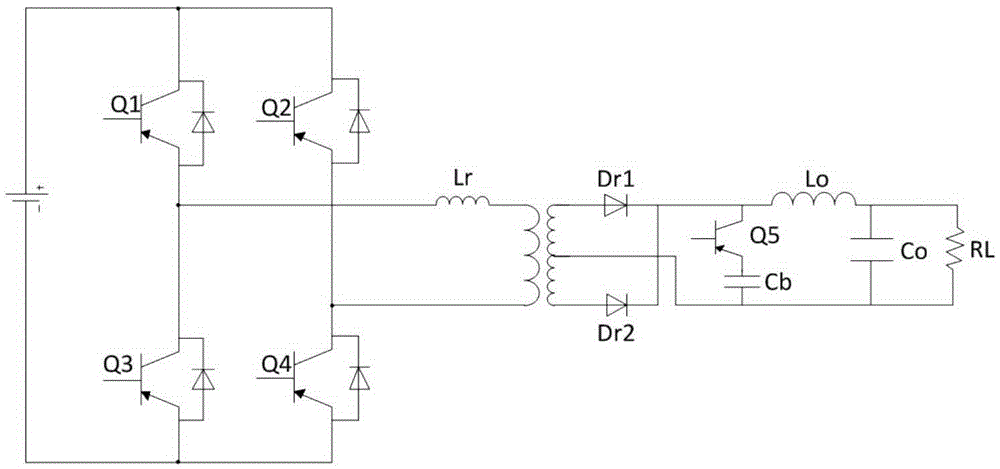 Phase-shifting control full-bridge zero-current converter and direct-current switching power source