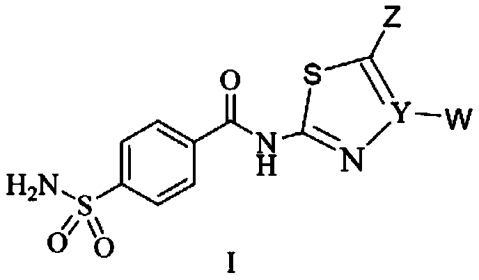 Benzenesulfonamide compound containing five-membered heterocycle and preparation method and application thereof