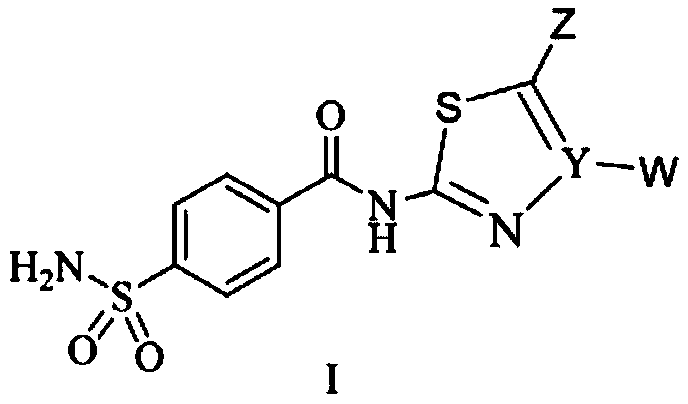 Benzenesulfonamide compound containing five-membered heterocycle and preparation method and application thereof